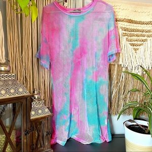 SHEIN Mesh Tie Dye Tunic